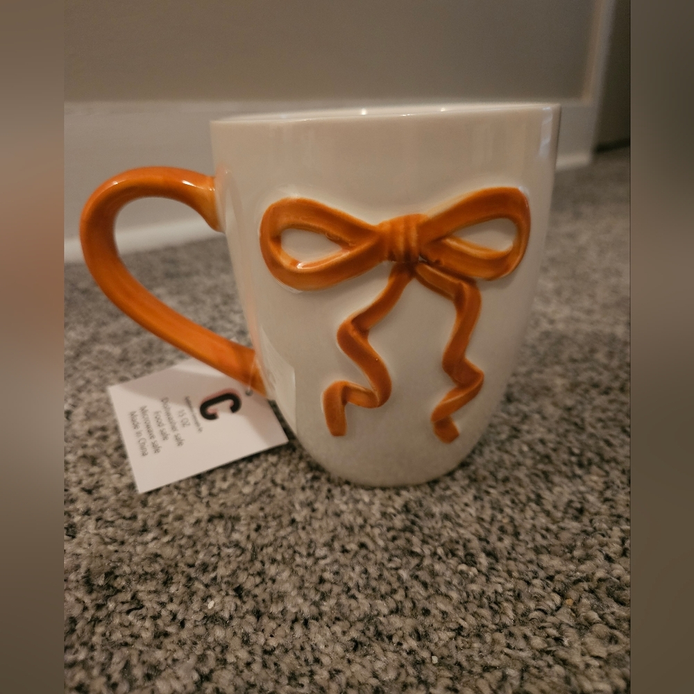 Orange Bow Ceramic Mug Thankful For You